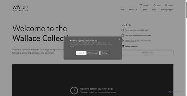 Security scan screenshot of https://www.wallacecollection.org/