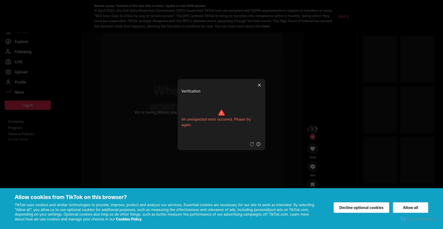 Security scan screenshot of https://vt.tiktok.com/ZS9c687pa/