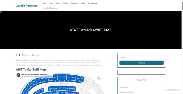 Security scan screenshot of https://carolepetersond.pages.dev/uiptr-att-taylor-swift-map-iukiz/