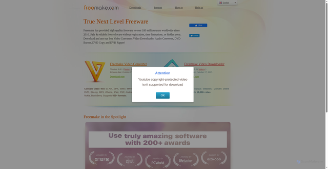 Security scan screenshot of https://freemake.com