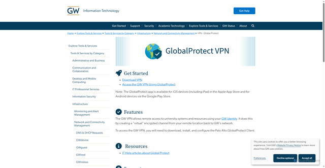 Security scan screenshot of https://vpn.gwu.edu