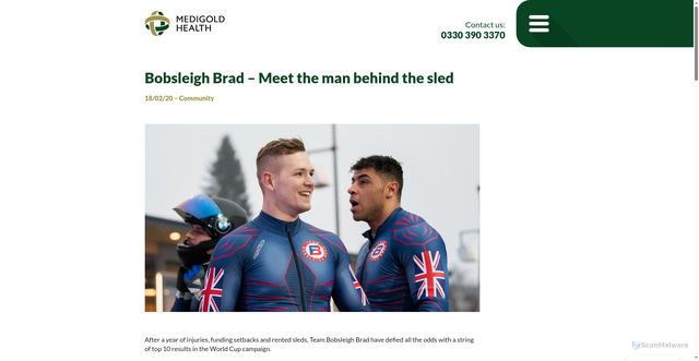Security scan screenshot of https://www.medigold-health.com/meet-the-man-behind-the-sled/