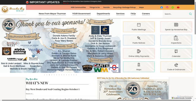 Security scan screenshot of https://horseshoe-bay-tx.gov/