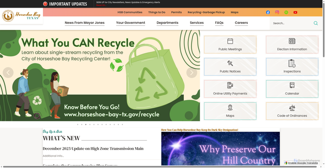 Security scan screenshot of https://horseshoe-bay-tx.gov/