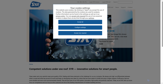 Security scan screenshot of https://www.syr.de