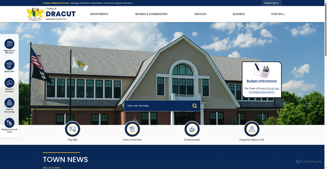 Security scan screenshot of https://dracutma.gov/