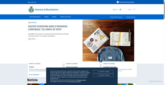 Security scan screenshot of https://www.comune.bucchianico.ch.it/