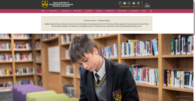 Security scan screenshot of https://www.handsworth.bham.sch.uk/