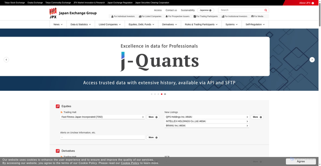 Security scan screenshot of https://www.jpx.co.jp/english/