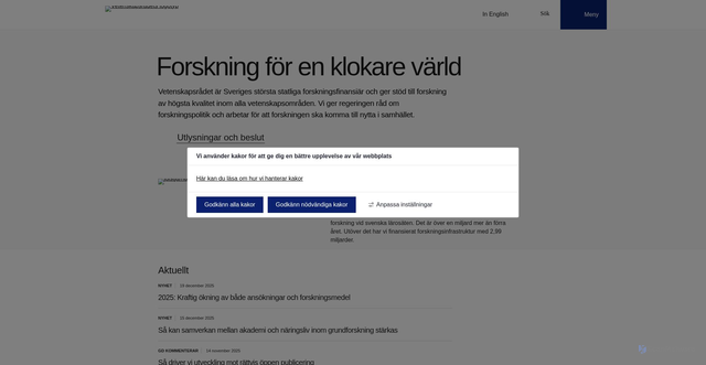 Security scan screenshot of https://www.vr.se/