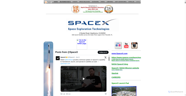 Security scan screenshot of https://nbbd.com/events/spacex/index.html