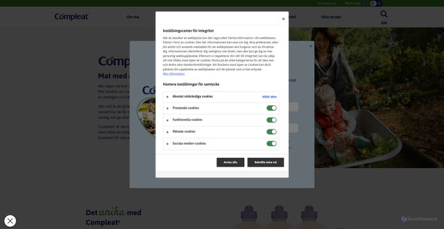 Security scan screenshot of https://compleat.se