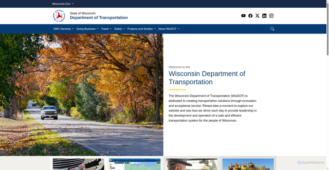 Security scan screenshot of https://wisconsindot.gov/Pages/home.aspx