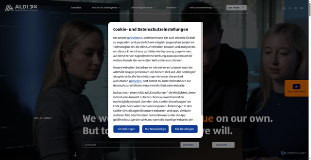 Security scan screenshot of https://aldi-sued.com
