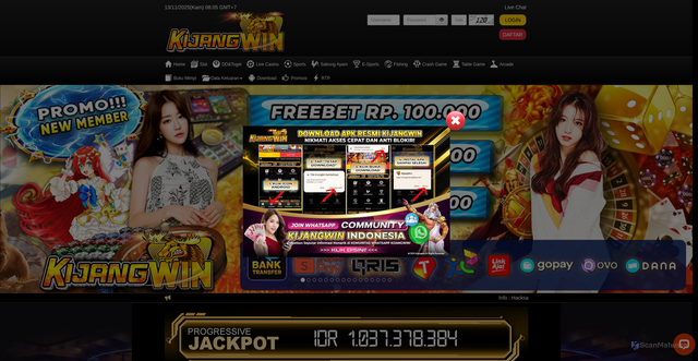 Security scan screenshot of https://ndx-kijangcuan.click/desktop/home