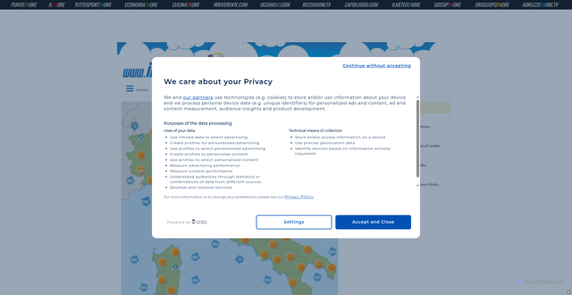 Security scan screenshot of https://ilmeteo24ore.it