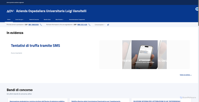 Security scan screenshot of https://www.policliniconapoli.it/