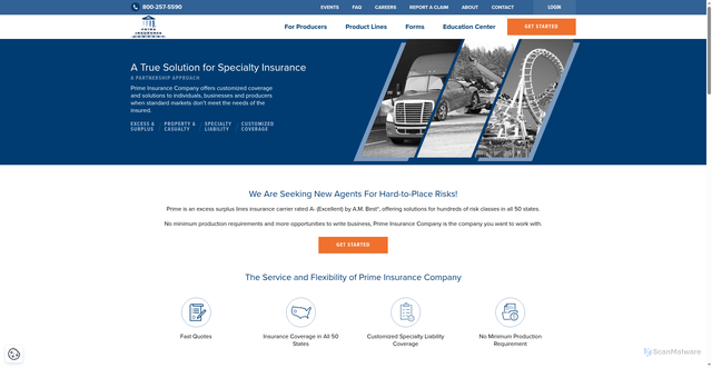 Security scan screenshot of https://primeis.com