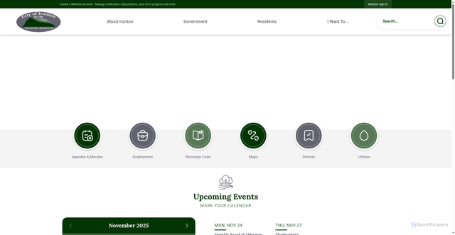 Security scan screenshot of https://www.irontonmo.gov/