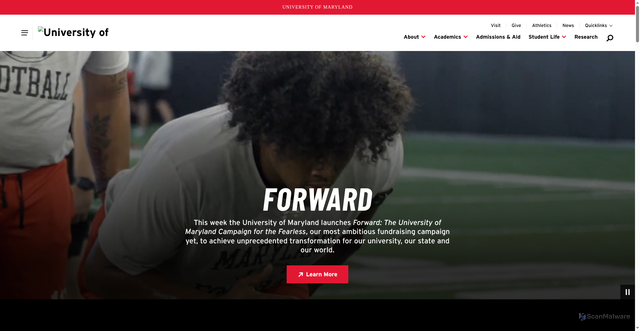 Security scan screenshot of https://umd.edu/