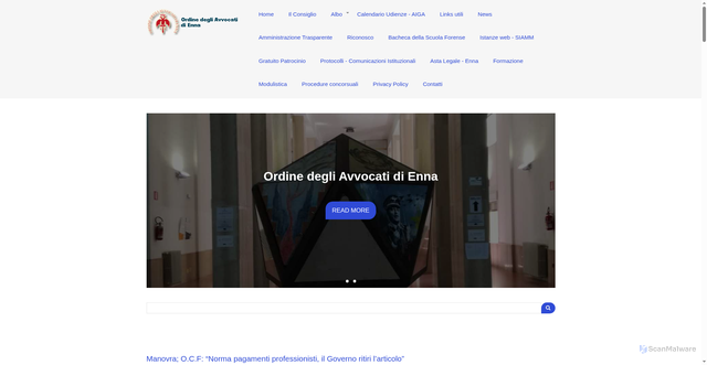 Security scan screenshot of https://www.ordineavvocatienna.it/