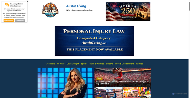 Security scan screenshot of https://austinliving.us/