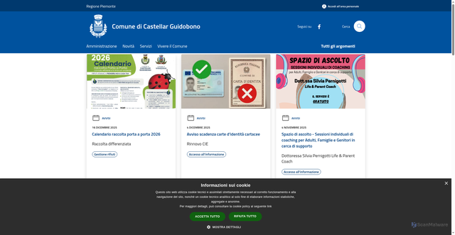 Security scan screenshot of https://www.comune.castellarguidobono.al.it/it