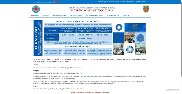 Security scan screenshot of https://dktructuyen.moj.gov.vn