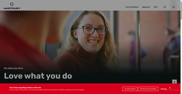 Security scan screenshot of https://www.hartpury.ac.uk/