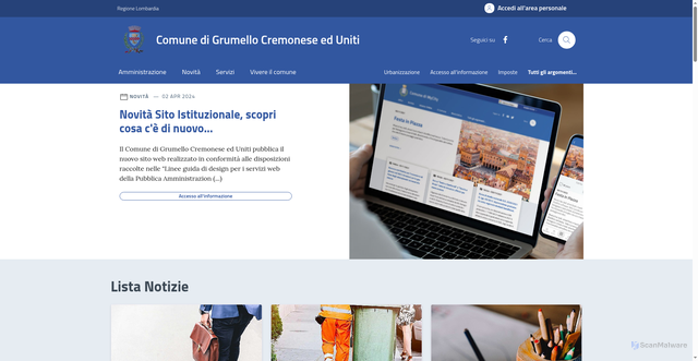 Security scan screenshot of https://comune.grumellocremoneseeduniti.cr.it/