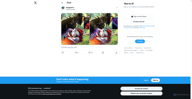 Security scan screenshot of https://x.com/Spectecled/status/1430903673677221896