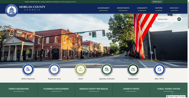 Security scan screenshot of https://morgancountyga.gov/