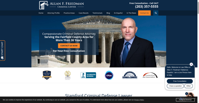 Security scan screenshot of https://www.allanffriedmanlaw.com/