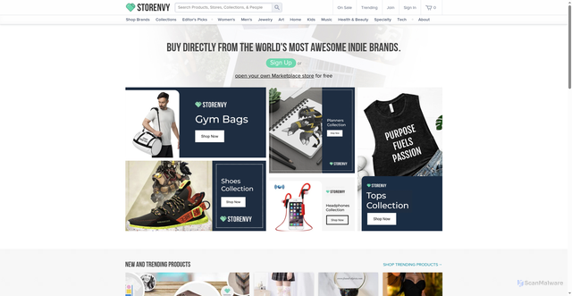 Security scan screenshot of https://storenvy.com