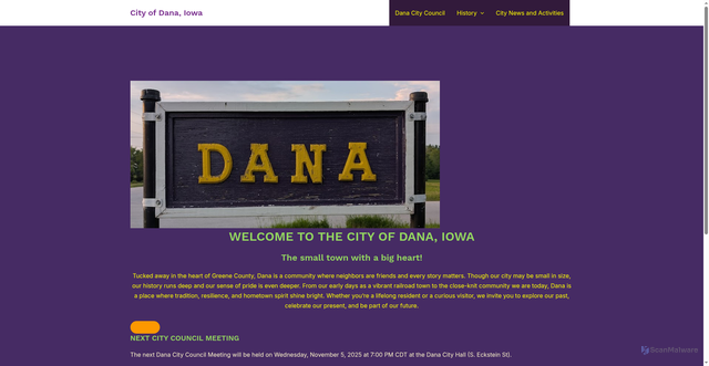 Security scan screenshot of https://danaia.gov/
