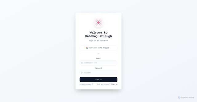 Security scan screenshot of https://hahahajustlaugh.online/login