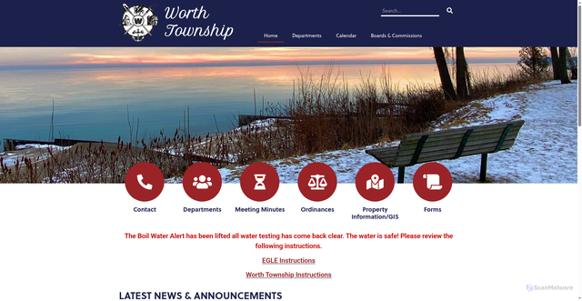 Security scan screenshot of https://worthtownshipmi.gov/