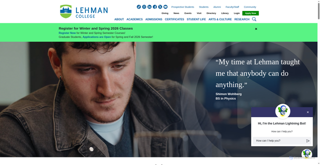 Security scan screenshot of https://www.lehman.cuny.edu/