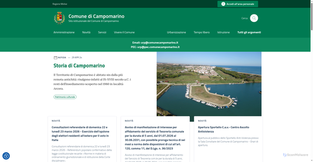 Security scan screenshot of https://comune.campomarino.cb.it/