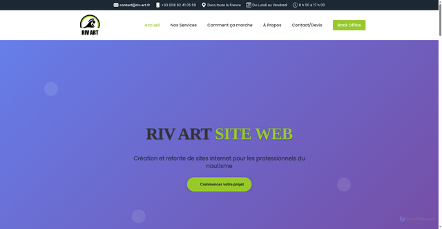 Security scan screenshot of https://riv-art.fr