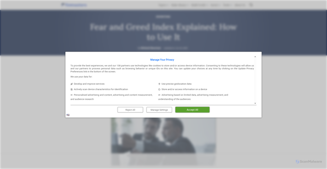 Security scan screenshot of https://finmasters.com/fear-and-greed-index/