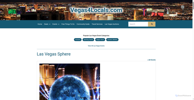 Security scan screenshot of https://www.vegas4locals.com/venue/sphere/