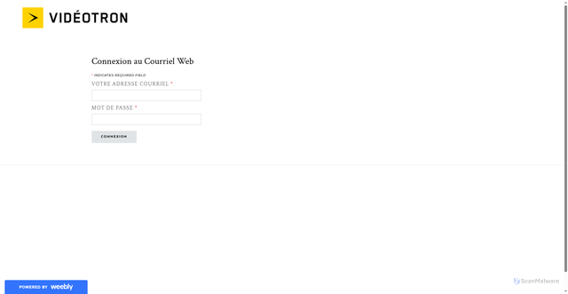 Security scan screenshot of https://courrielweb66.weebly.com/