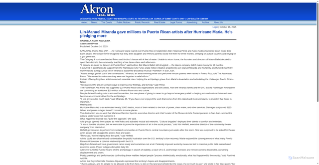 Security scan screenshot of https://www.akronlegalnews.com/editorial/37376