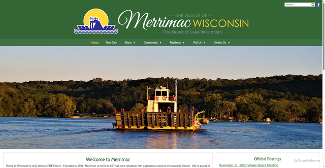 Security scan screenshot of https://merrimacwi.gov/