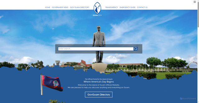 Security scan screenshot of https://guam.gov