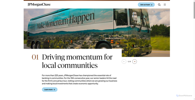 Security scan screenshot of https://www.jpmorganchase.com