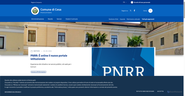 Security scan screenshot of https://www.comune.cesa.ce.it/