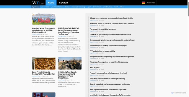 Security scan screenshot of https://wn.com