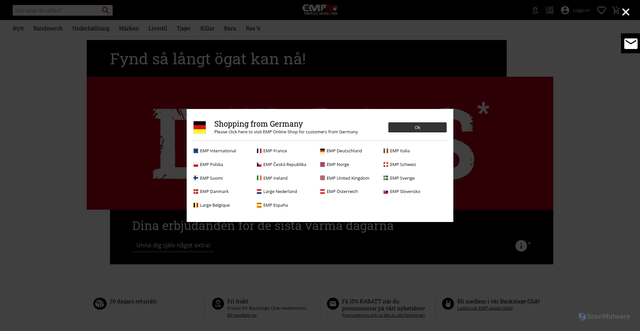 Security scan screenshot of https://emp-shop.se